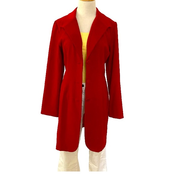Giorgio Fiorlini red long jacket size 8 - Picture 1 of 10